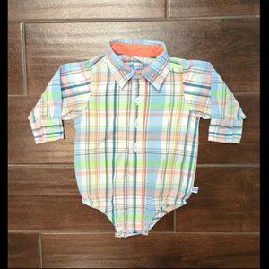 6/12 M Rugged Butts Long Sleeve button down bodysuit